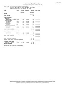 B-1241 (C1&amp;2)  Table 13.A  Estimated costs and returns per Acre