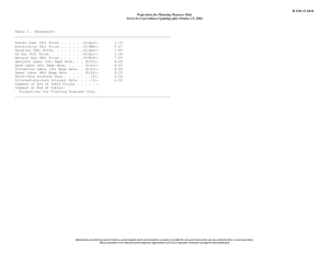 B-1241 (C1&amp;2) Projections for Planning Purposes Only Table 1.  Parameters