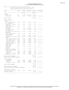 Table 11.A  Estimated costs and returns per acre