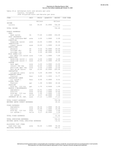 Table 25.A  Estimated costs and returns per acre Carrots, Irrigated