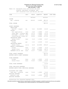 Projections for Planning Purposes Only B-1241 (C1&amp;2) after November 1, 2006