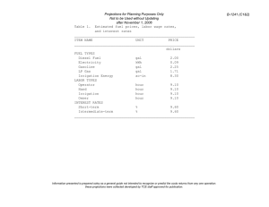 Projections for Planning Purposes Only B-1241 (C1&amp;2) after November 1, 2006