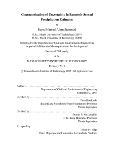 Characterization of Uncertainty in Remotely-Sensed Precipitation Estimates Seyed Hamed Alemohammad