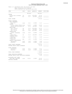 Table 1.A  Estimated costs and returns per Acre