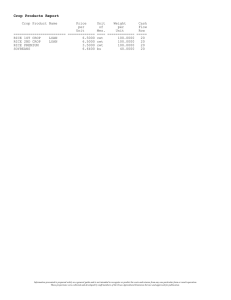 Crop Products Report