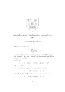 Irish Intervarsity Mathematics Competition 1994 University College Dublin