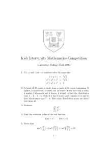 Irish Intervarsity Mathematics Competition University College Cork 1990