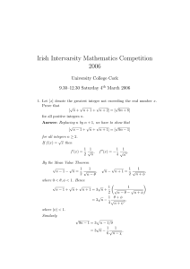 Irish Intervarsity Mathematics Competition 2006 University College Cork 9.30–12.30 Saturday 4