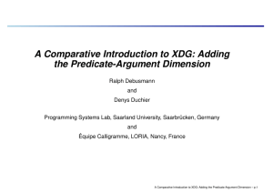 A Comparative Introduction to XDG: Adding the Predicate-Argument Dimension