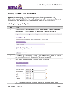 Viewing Transfer Credit Equivalents