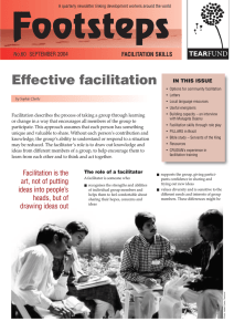 Footsteps Effective facilitation FACILITATION SKILLS