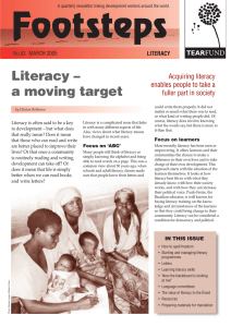 Footsteps Literacy – a moving target Acquiring literacy