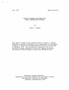 July,  1976 Report ESL-R-673 PROTOCOL  PROBLEMS ASSOCIATED WITH