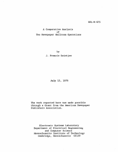 ESL-R-675 A Comparative  Analysis of Two Newspaper  Mailroom Operations