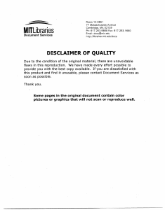 M IT Libraries DISCLAIMER  OF  QUALITY