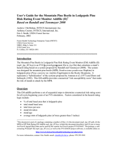 User’s Guide for the Mountain Pine Beetle in Lodgepole Pine