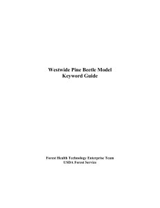 Westwide Pine Beetle Model Keyword Guide Forest Health Technology Enterprise Team