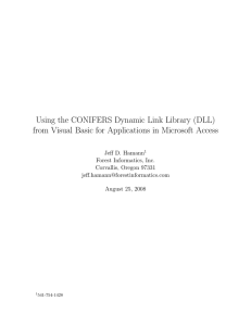 Using the CONIFERS Dynamic Link Library (DLL)