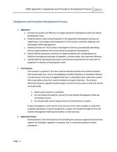 2011 Equipment and Procedure Development Process