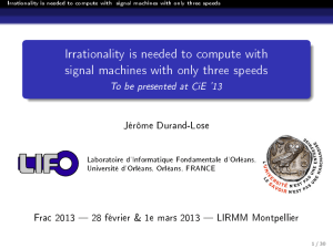 Irrationality is needed to compute with Jérôme Durand-Lose