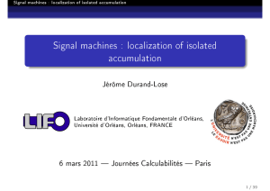 Signal machines : localization of isolated accumulation Jérôme Durand-Lose