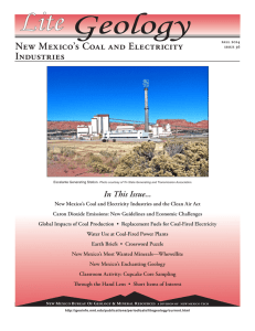 Lite New Mexico’s Coal and Electricity Industries In This Issue...