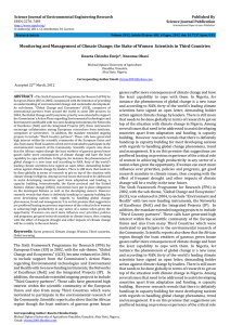 Monitoring and Management of Climate Change; the Stake of Women ...