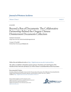 Beyond a Box of Documents: The Collaborative Disinterment Documents Collection