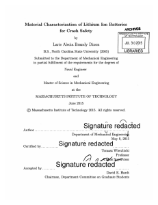 Material  Characterization of  Lithium Ion  Batteries