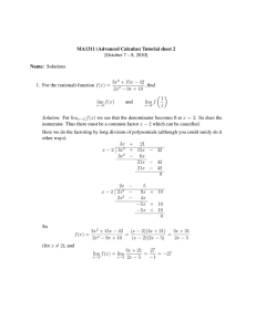MA1311 (Advanced Calculus) Tutorial sheet 2 [October 7 – 8, 2010] 3x