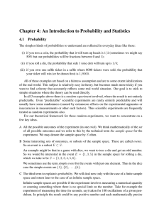 Chapter 4: An Introduction to Probability and Statistics 4.1 Probability