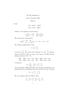 MA 216 Assignment 2 Due 15 November 2006 Solutions 1. Solve