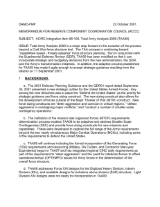 DAMO-FMF 22 October 2001 MEMORANDUM FOR RESERVE COMPONENT COORDINATION COUNCIL (RCCC)