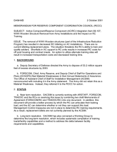 DAIM-MD 2 October 2001 MEMORANDUM FOR RESERVE COMPONENT COORDINATION COUNCIL (RCCC)