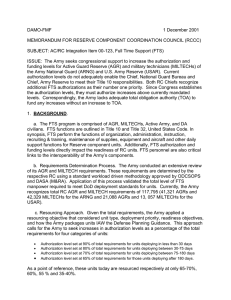 DAMO-FMF  1 December 2001 MEMORANDUM FOR RESERVE COMPONENT COORDINATION COUNCIL (RCCC)