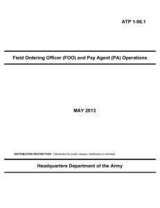 ATP 1-06.1 Field Ordering Officer (FOO) and Pay Agent (PA) Operations