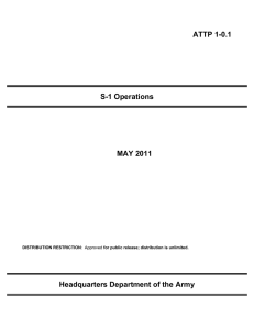 ATTP 1-0.1 S-1 Operations MAY 2011 Headquarters Department of the Army