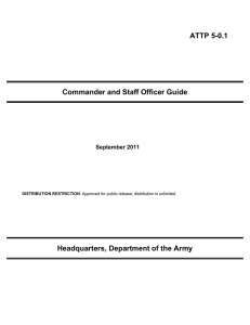 ATTP 5-0.1 Commander and Staff Officer Guide Headquarters, Department of the Army
