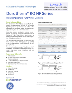 Duratherm* RO HF Series High Temperature Pure Water Elements