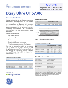 Dairy Ultra UF 5738C Sanitary Ultrafiltration
