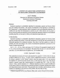 November  1986 LIDS-P-1623 OF  SIMULATED  ANNEALING  ALGORITHMSt