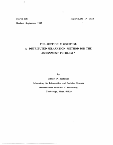 THE  AUCTION  ALGORITHM: ASSIGNMENT  PROBLEM  *
