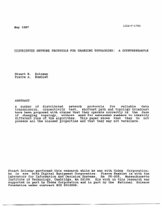 May  1987 DISTRIBUTED NETWORK PROTOCOLS  FOR CHANGING TOPOLOGIES: A COUNTEREXAMPLE