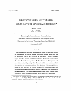 RECONSTRUCTING  CONVEX  SETS FROM  SUPPORT