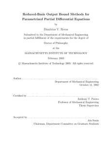 Reduced-Basis Output Bound Methods for Parametrized Partial Differential Equations Dimitrios V. Rovas