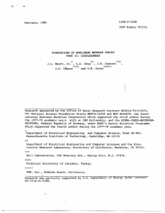 LIDS-P-1068 February,  1981 (OSP Number 87272) FOUNDATIONS OF NONLINEAR  NETWORK THEORY