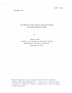 LIDS-P  -1249 September  1982 NON-LINEAR DYNAMICAL  SYSTEMS