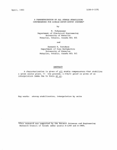 LIDS-P-1291 April,  1983 A  PARAMETRIZATION OF ALL STABLE  STABILIZING