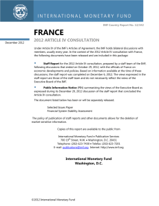 FRANCE 2012 ARTICLE IV CONSULTATION