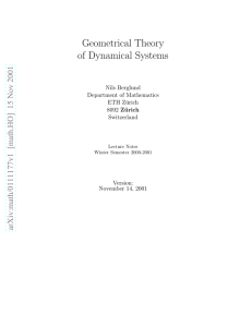 Geometrical Theory of Dynamical Systems arXiv:math/0111177v1  [math.HO]  15 Nov 2001